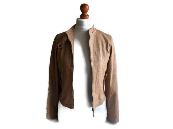 Vintage Leather Jacket, faux leather jacket, brow… - image 5