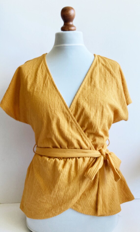 Vintage Blouse, Yellow blouse, Mustard blouse, Wa… - image 5