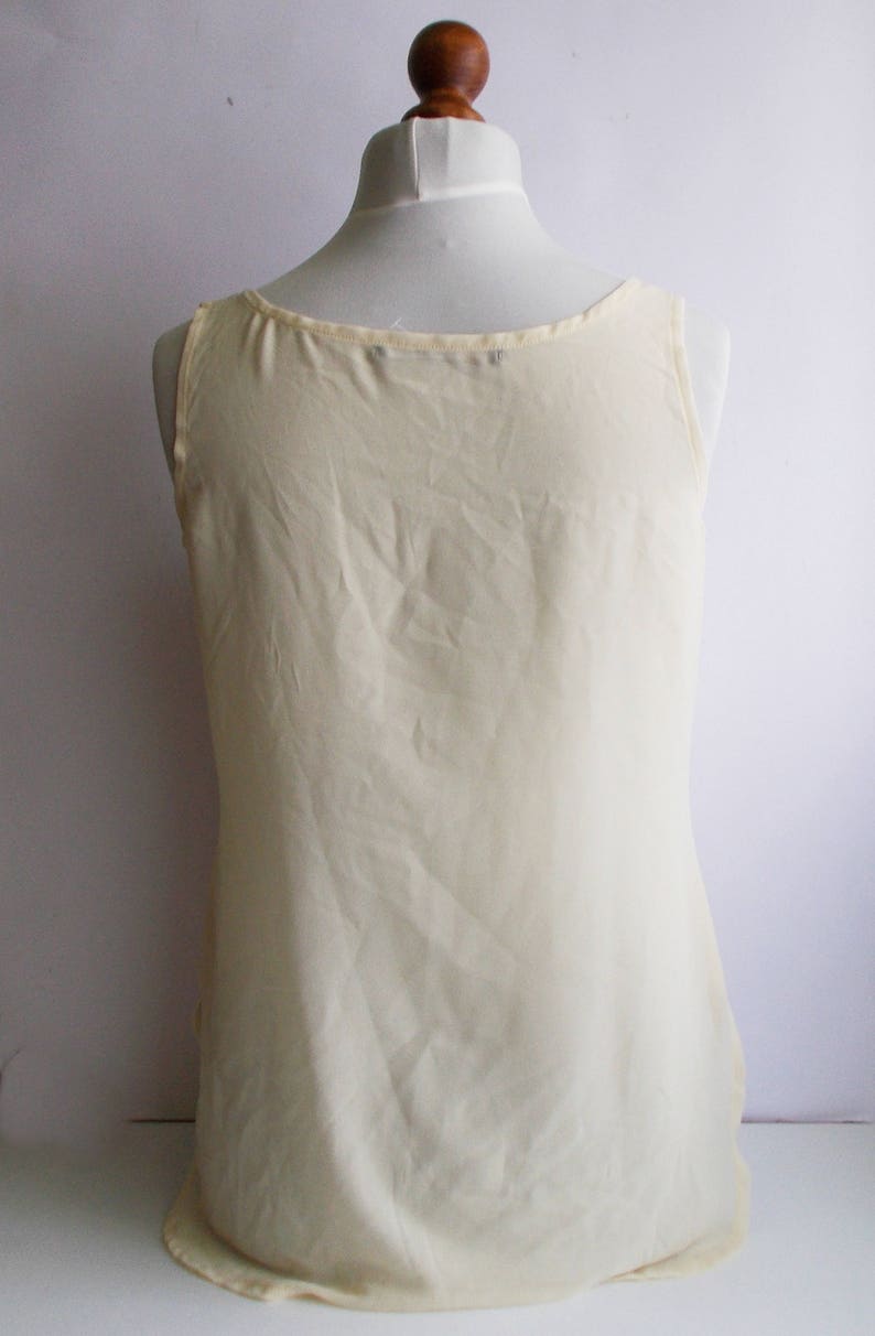 Summer top Vintage Sheer Top See through top M Yellow sheer top womens sheer Sleeveless sheer top Sheer blouse See through blouse