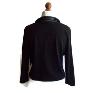 Vintage Black top, Elegant black top, Silky top, Black blouse, Simple black top, Timeless top, Gift for her, Dress top, Size M/L image 4
