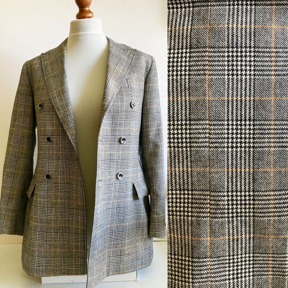 Vintage Checked Blazer, Boxy blazer, Boyfriend bla