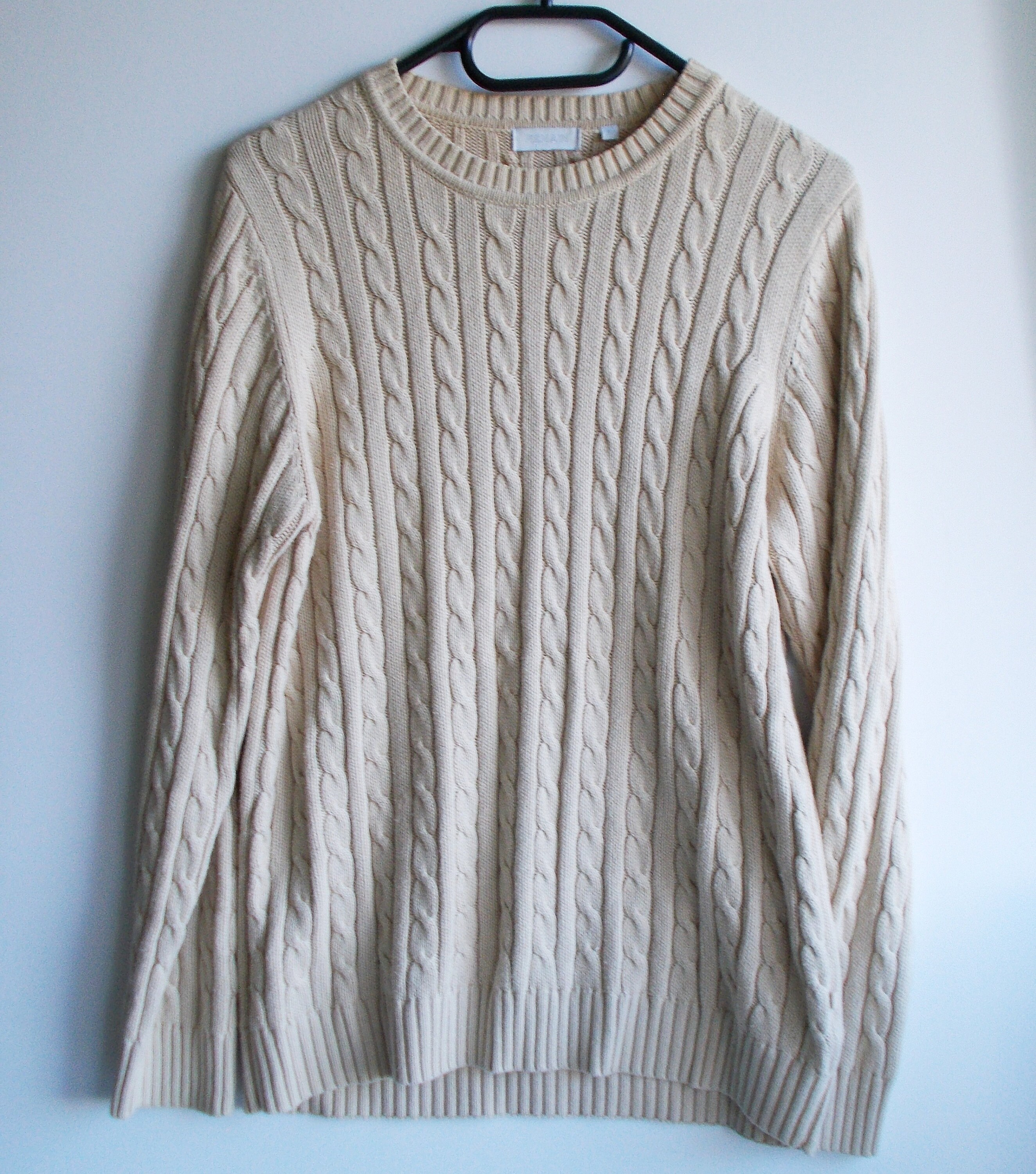 Vintage Cableknit Sweater, Cream Cableknit Sweater, Womens