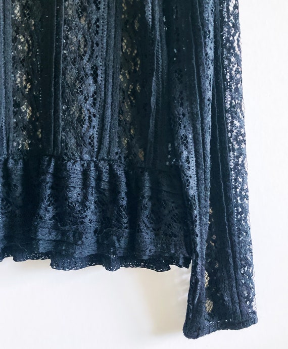 Vintage Lace Blouse, Vintage Lace Top, Black lace… - image 6
