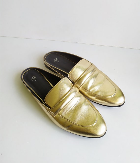 gold slip on loafers