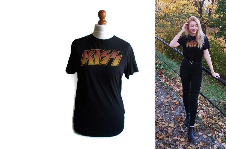 Vintage band-t-shirt, grunge-t-shirt, band-t-shirt, rock-t-shirt, damband-t-shirt, present till henne, storlek S/M, edgy t-shirt, bomull-t-shirt, bild 3