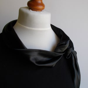 Vintage Black top, Elegant black top, Silky top, Black blouse, Simple black top, Timeless top, Gift for her, Dress top, Size M/L image 6