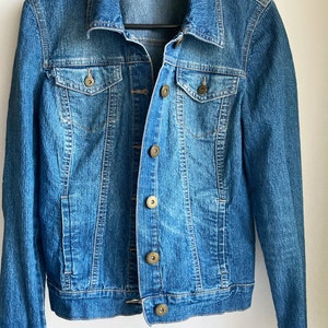 Vintage Denim Jacket, Womens denim jacket, Jean jacket, Blue denim jacket, Classic denim jacket, Cotton denim jacket, Basic denim jacket, S image 5