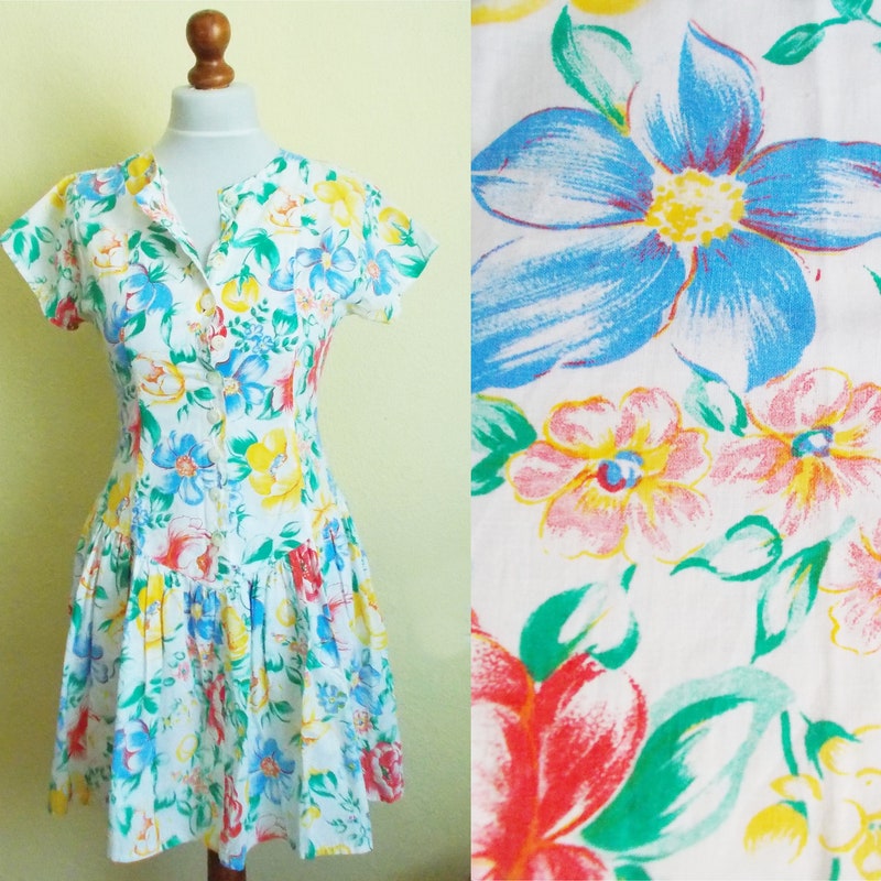 Women's Vintage Floral Casual Flowing Dress