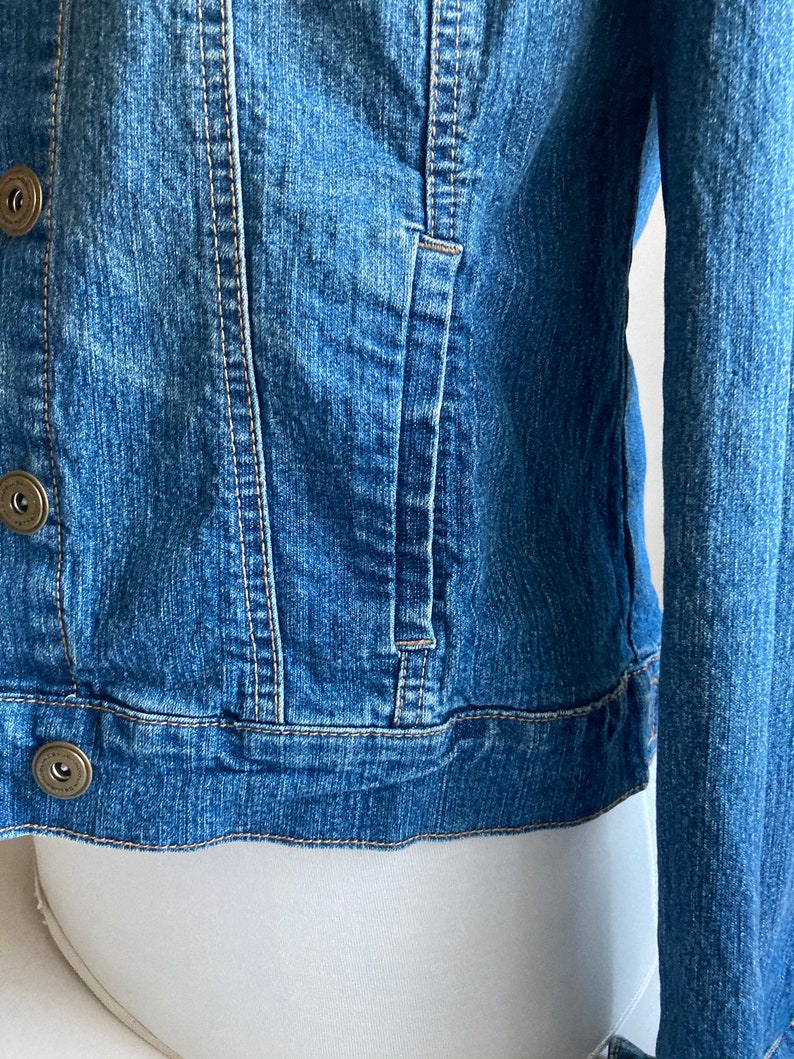 Vintage Denim Jacket, Womens denim jacket, Jean jacket, Blue denim jacket, Classic denim jacket, Cotton denim jacket, Basic denim jacket, S image 9