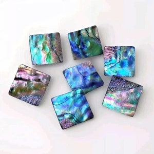 Abalone Shell Button 18mm 25mm 34mm Metal Shank Square Fashion Statement Sewing Knitting Shirt Cardigan Jacket Dress Coat Art Embellishments