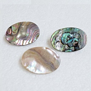 Oval Abalone Shell Buttons 30mm Metal Shank Iridescent Colours Sewing Knitting Coat Jacket Cardigan Sweater Art Craft Paua Embellishments