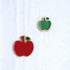 JHB boutons pomme 13 mm 20 mm tige en métal nouveauté fruit feuille 4 rouges ou 6 verts couture tricots art artisanat chemise veste embellissements décoratifs image 1