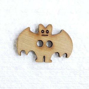 JHB Vampire Bat Button 30mm Novelty Wooden 2 Hole Fastener Sewing Knitting Scary Craft Spooky Fun Cosplay Costume Decorative Embellishment