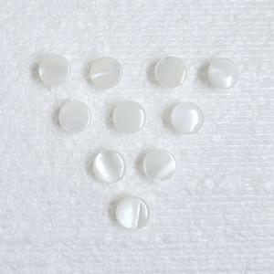 Mother of Pearl Buttons 7mm Self Shank JHB International Moonstone White MOP Shell Baby Kids Doll Sewing Art Craft Decorative Embellishments
