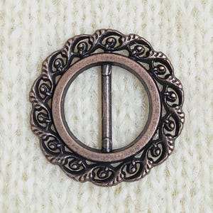 1.5" Copper Shawl Slider Buckle 37mm Metal or 20mm Ornate Belt Scarf Ring Bag Art Craft Knitting Sewing Cosplay Costume Design Embellishment