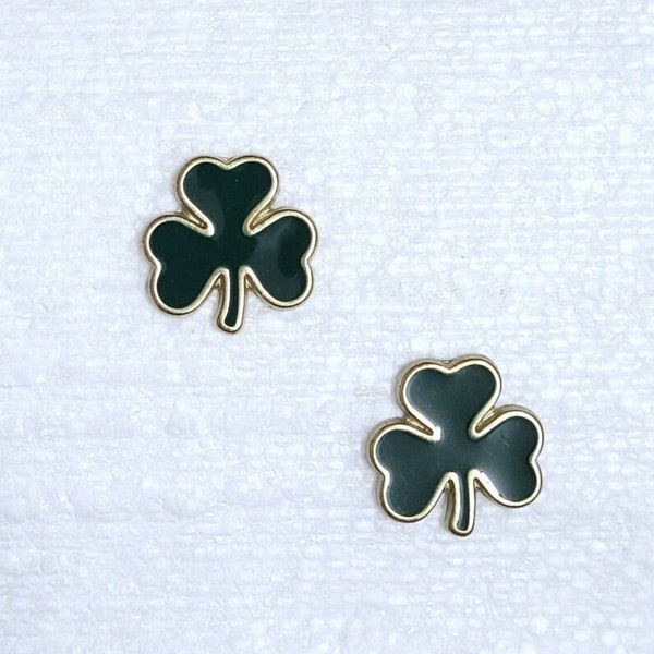 JHB 3 Kleeblatt Knöpfe 19mm Metallschaft Irish Good Luck Neuheit Grün Shamrock St Patrick's Day Irland Symbol Nähen Handwerk Verschönerung