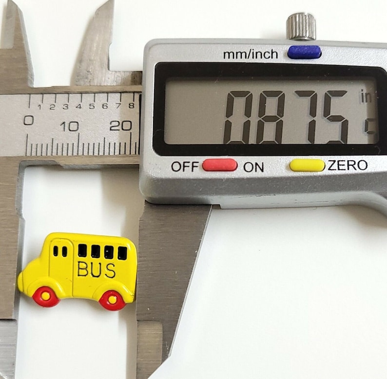 2 Yellow School Bus Buttons 22mm Metal Shank JHB International Novelty