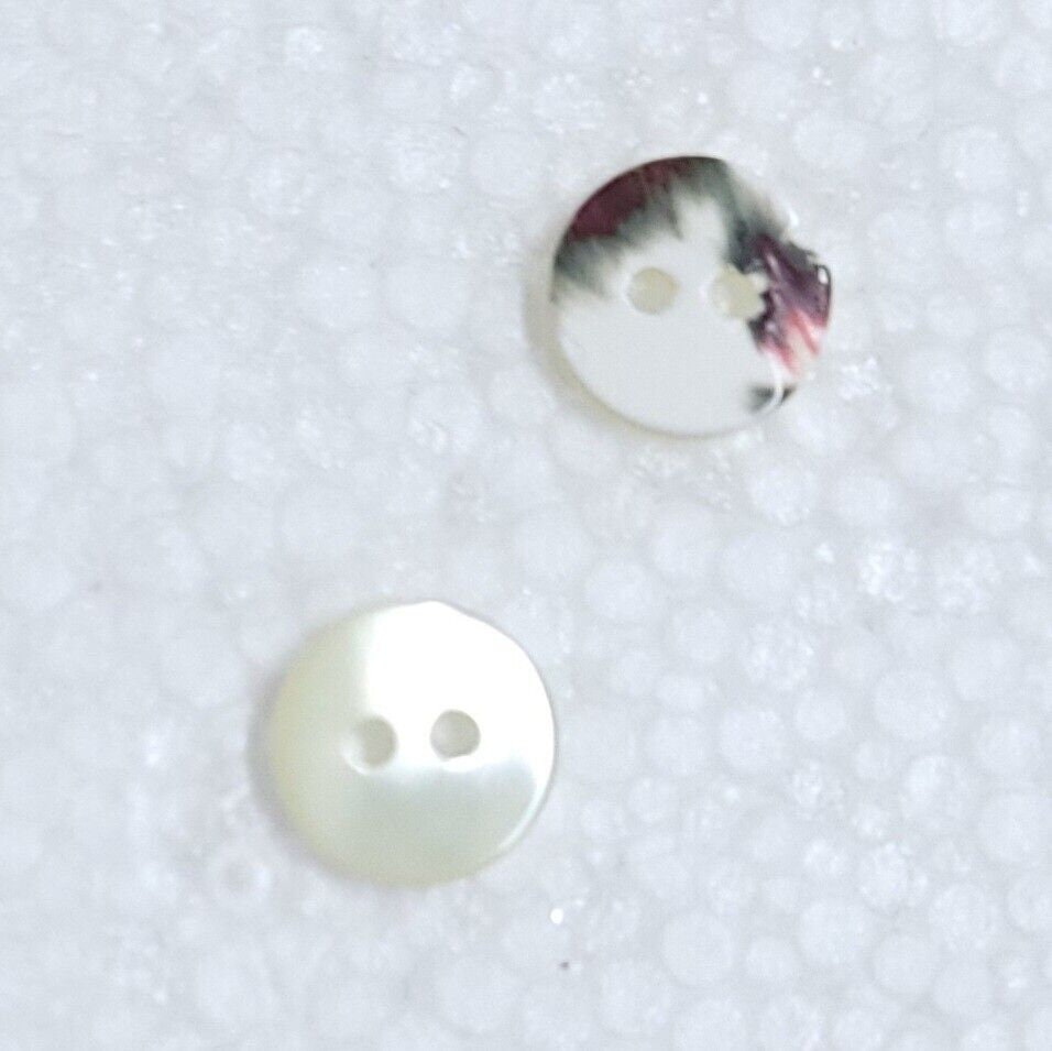 Mini Mother of Pearl Shell Buttons 6mm 8mm 11mm 2 Hole Pack of 10 25 50 ...