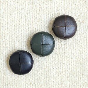 Leather Football Buttons 28mm 1.1 Inch Shank Black Brown Green Sewing Trench Coat Sweater Blazer Suit Jacket Cardigan Mac Home Embellishment