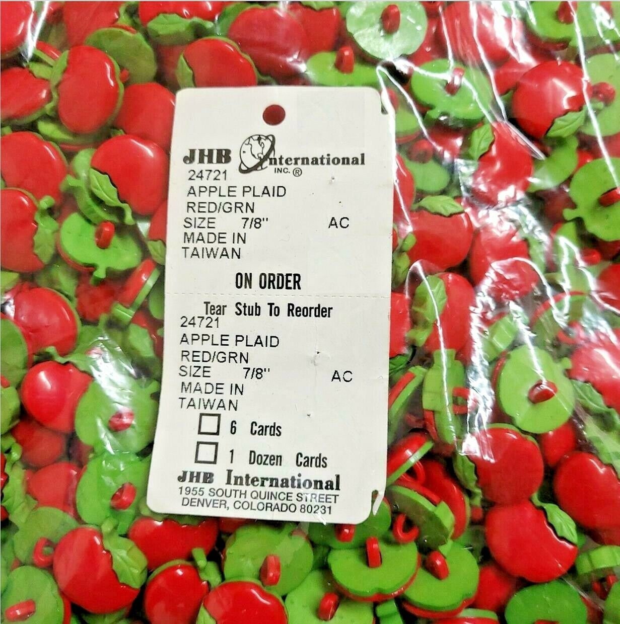 Beutron Candy Apple Red 22mm Buttons on Original Card Beutron Candy Apple Red 22mm Buttons on Original Card