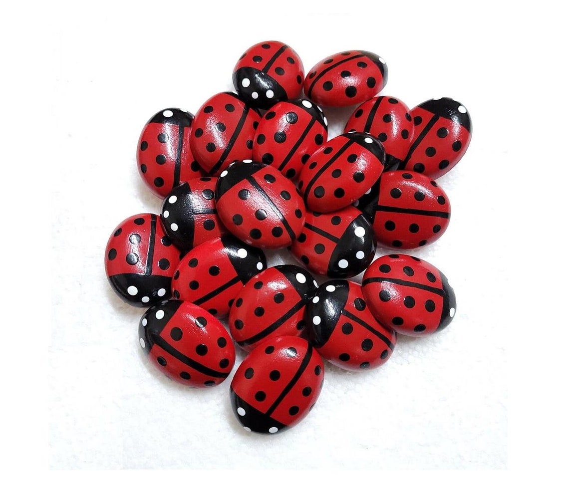 Sewing Button Insect JHB Wooden Ladybird Button 30mm Shank 1.2