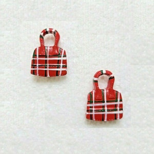 2 JHB Tartan Handtasche Knöpfe 24 mm Kunststoffschaft Realistische schottische Tasche Karo Geldbörse | Nähen Kunsthandwerk dekorative Scrapbooking Verschönerung