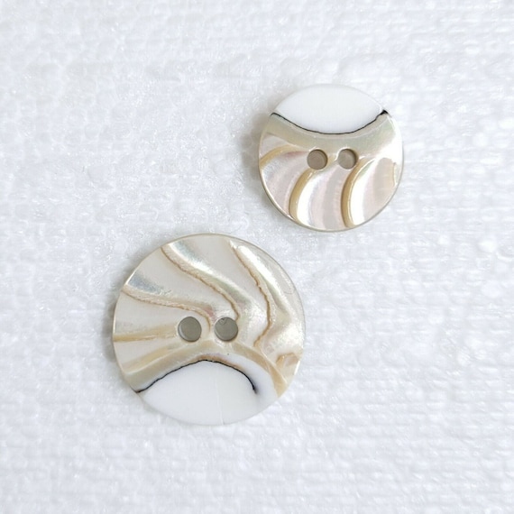 Bottoni Naturali A Conchiglia 10 Pezzi - Decorazione Vintage Per Abbigliamento - Foto 14