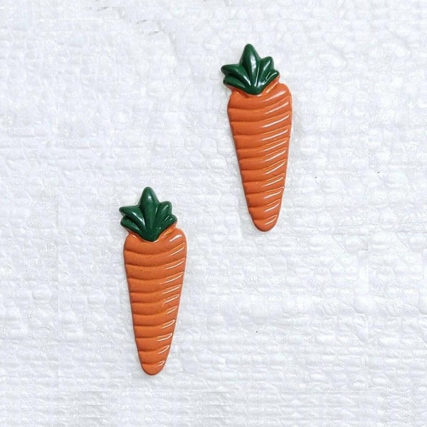 2 JHB Carrot Stick Buttons 25mm Metal Shank JHB International Novelty Vegetable Sewing Knitting Art Craft Scrapbook Decorative Embellishment