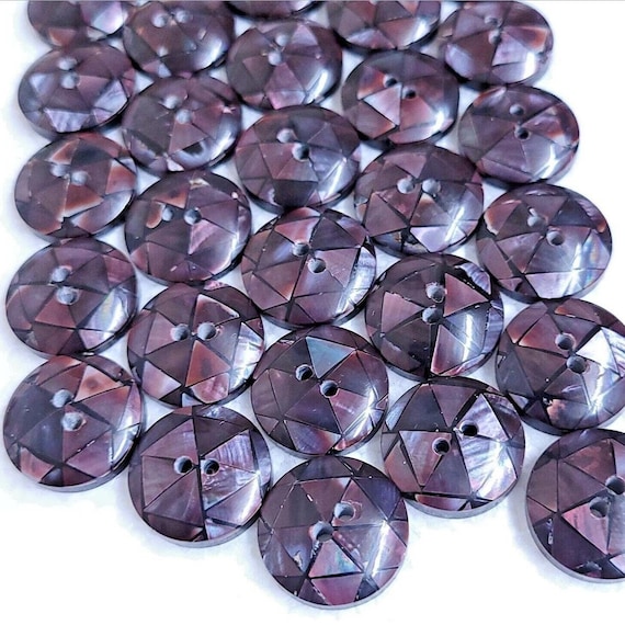 Bottoni Naturali A Conchiglia 10 Pezzi - Decorazione Vintage Per Abbigliamento - Foto 11