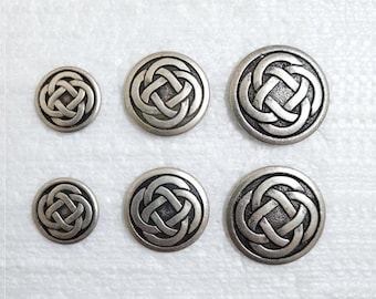 2 JHB Celtic Knot Metal Buttons 15mm 19mm 23mm Shank  |  JHB International Sewing Art Crafts Coat Aran Cable Cardigan Costume Embellishments