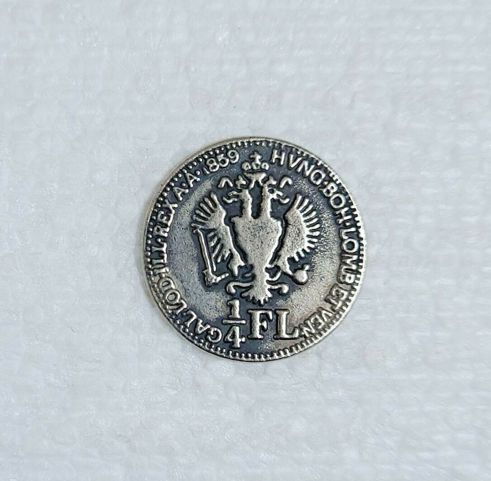 Austrian Coin Buttons 19mm Silver Metal Shank 1/4 Florin Sewing