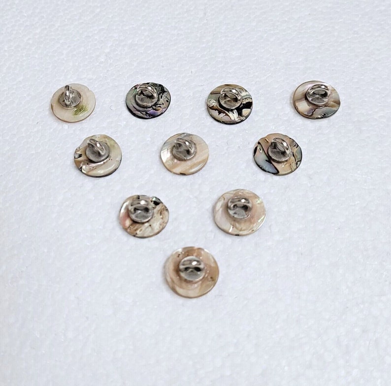 10 Sea Gem Buttons 11mm or 13mm Metal Shank Natural Iridescent Etsy