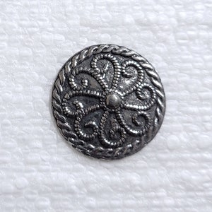 Norwegian Pewter Button 20mm Metal Shank Anna Rope Twist Motif Tinn-Per Cardigan Sewing Knitting Viking Era Art Craft Costume Embellishment