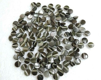 JHB Grey Shell Buttons 6mm Self Shank Doll Baby Fashion Mini Mother of Pearl Smoke Shell MOP Sewing Art Craft Decorative Clothes Fasteners