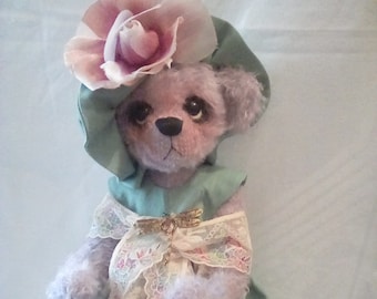 Lilac Shulte Mohair Teddy Bear - Named Sophia