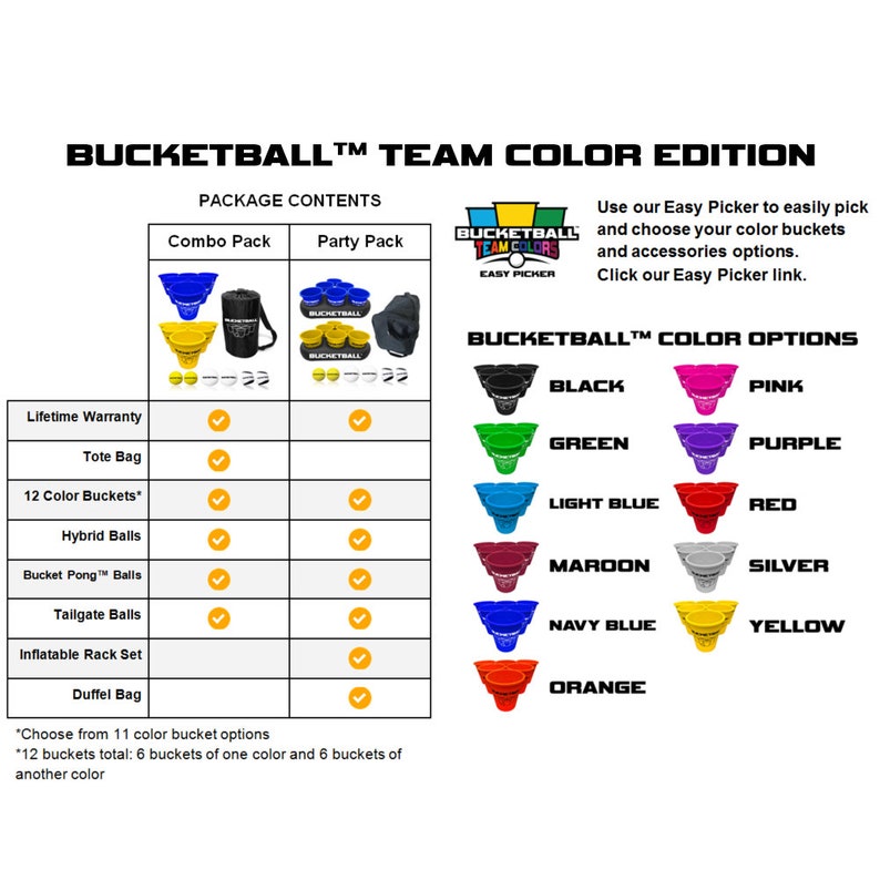 Bucketball Team Color Edition Combo Pack navy Etsy