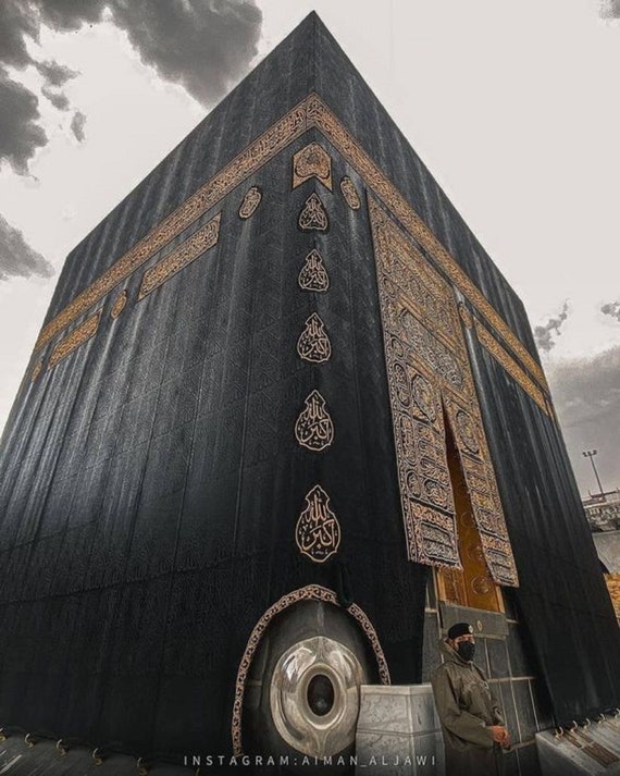 Atyhao Ornamento Islamico Della Kaaba Dorato – Artigianato In Titanio Con Incisione, Decorazione Da Scrivania Religiosa Per Casa Auto O Ufficio