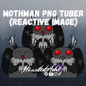 Mothman Cryptid Reactive Image Streaming Avatar | Ready to Use and Download for OBS / Streamlabs | Discord 2D Asset / Model