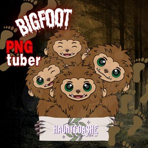 Bigfoot Cryptid "PNGTuber" Avatar: Reactive PNG Images (Digital Download)