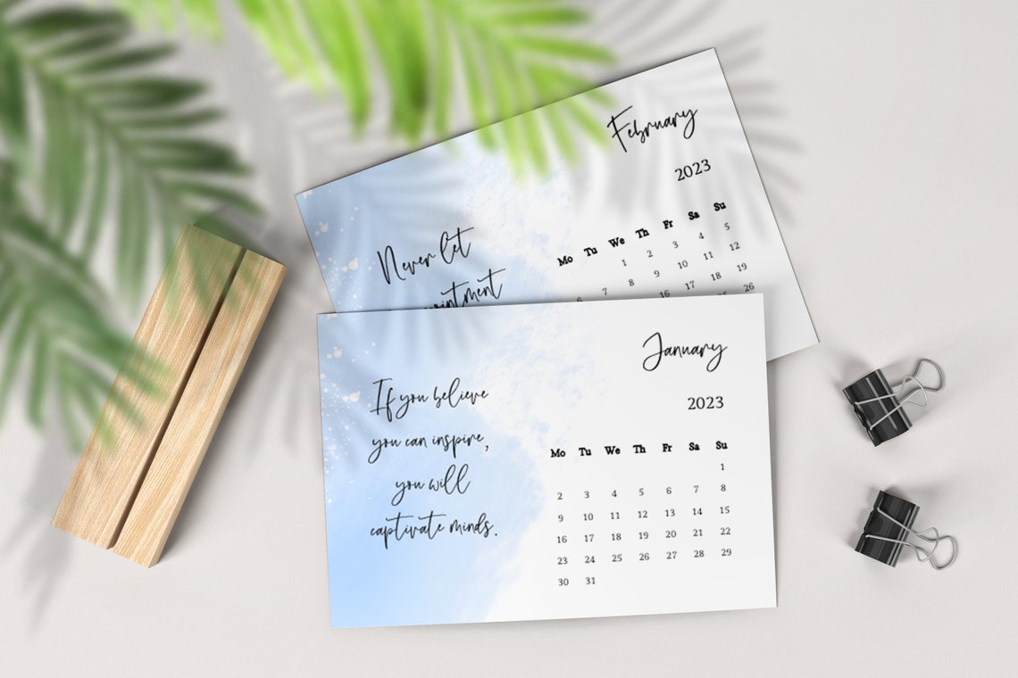 2023 Motivational Desk Calendar Quotes To Inspire Etsy