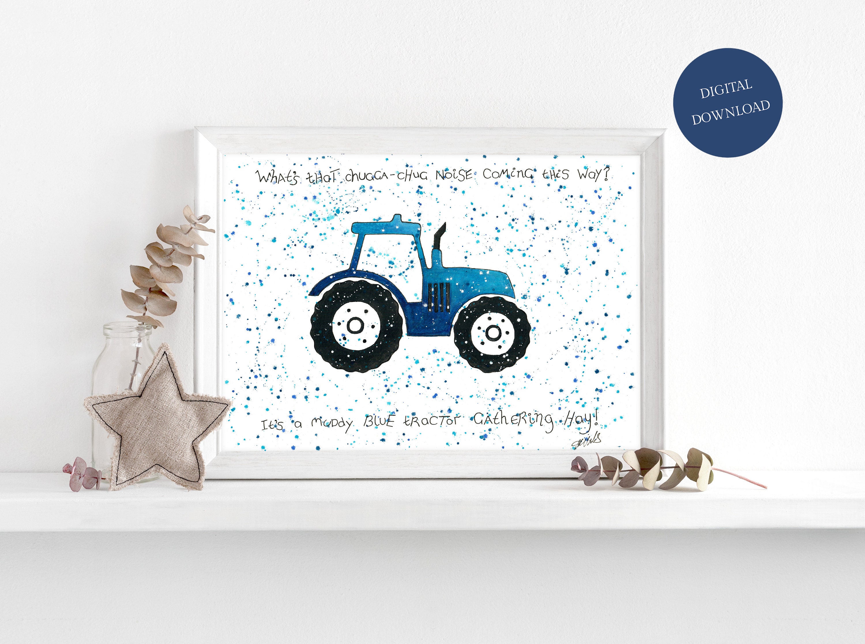 Tractor Farm Rhyme Fun Quirky Quote Nursery Children's Etsy