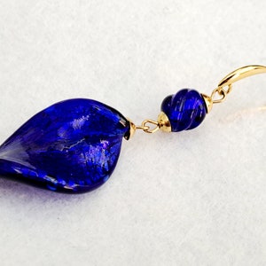 Vintage cobalt blue Murano glass earrings 1950s