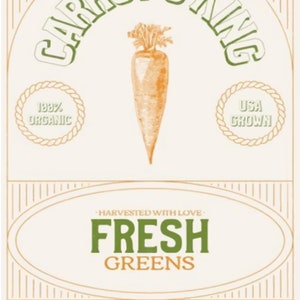 Retro kitchen poster, oldie, old style, PRINTABLE, DOWNLOADABLE, Carrot king, vegan, cook, food, foodie, restaurant, greens,