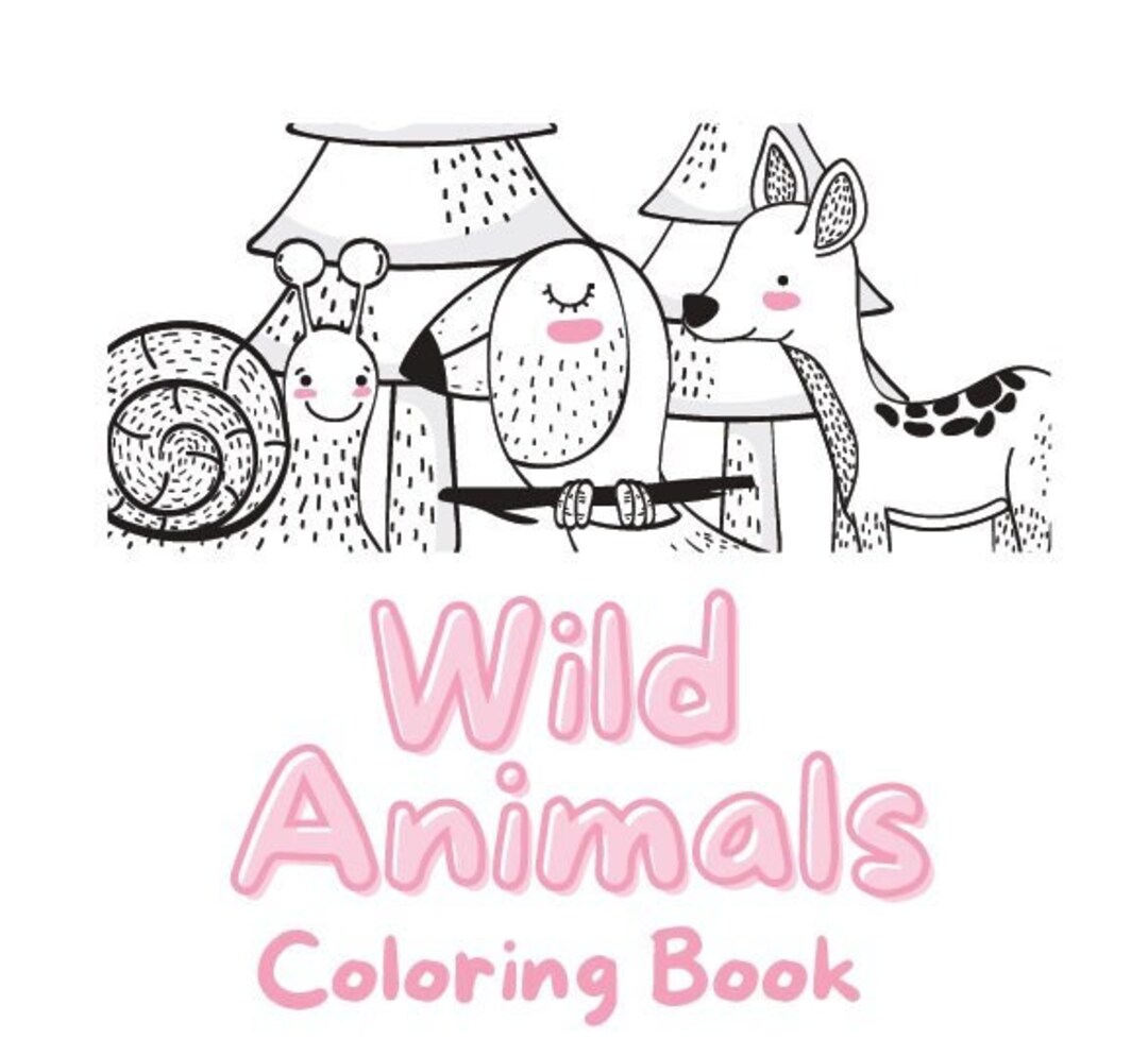 Wild Animals Coloring Pages Coloring Book Pdf Download Etsy