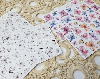Hydrangea sticker, journal sticker, flower sticker, flower sticker, planner sticker