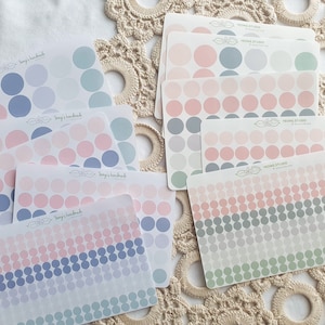 Circle Dots Dots Stickers, Travelers Notebook Regular, Day of the Month, Filofax, Planner, School & Uni - Decoration