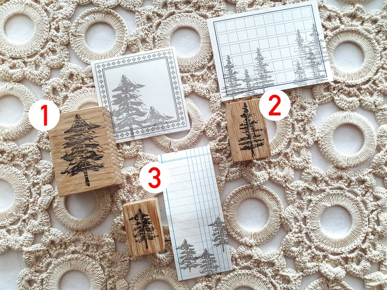 vintage stamp / motif stamp / rubber stamp / winter stamp bullet journal image 4