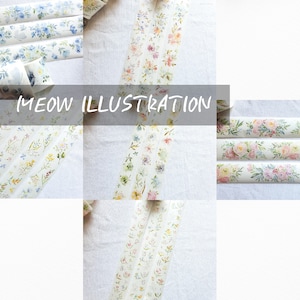 Meow illustratie Washi Tape Sample, Speciale inkt / 1 lus