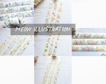 Meow illustration Washi Tape Sample, Special Ink / 1 Loop / 1Loop