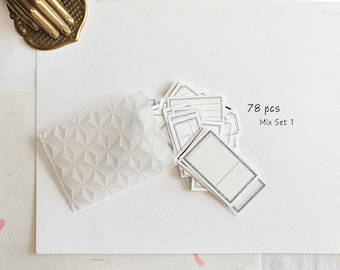 Minimalistiskt linjeetikettset, mini-memo-etiketter för bullet journals, estetiska etiketter, vintage-planeringsetiketter, journalingtillbehör
